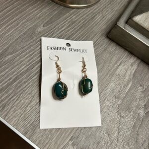 Elegant Green Stone Earrings
